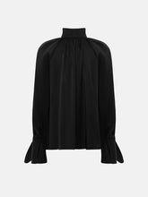 Load image into Gallery viewer, Silk blouse with tie up collar

