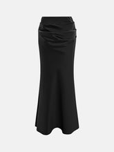 Load image into Gallery viewer, Draped silk skirt | Black
