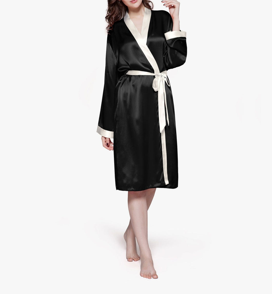 Contrast Ribbon Robe