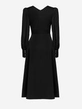 Load image into Gallery viewer, Button embellished silk midi dress
