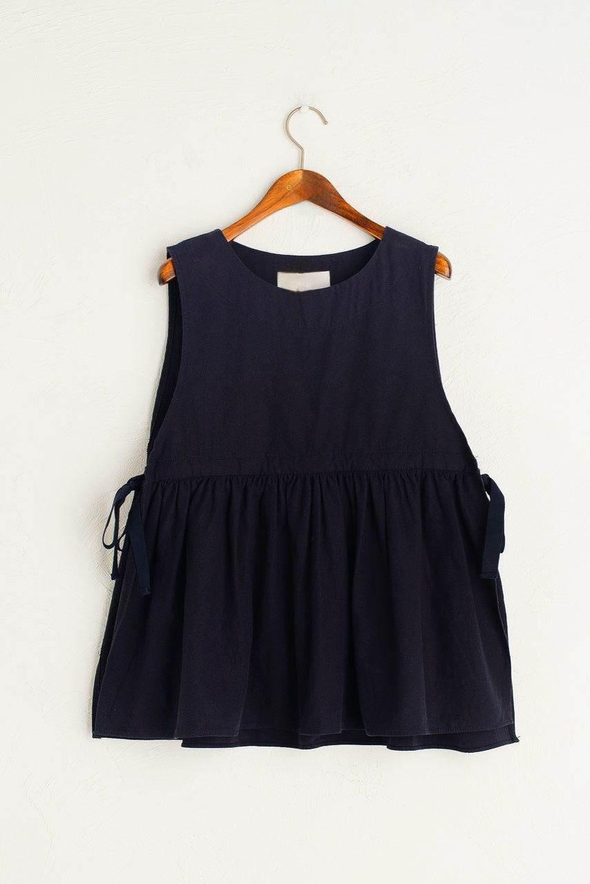Navy cotton vest top
