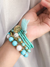 Load image into Gallery viewer, Pack of 6 Aqua Bracelets
