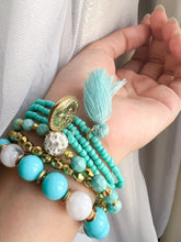 Load image into Gallery viewer, Pack of 6 Aqua Bracelets
