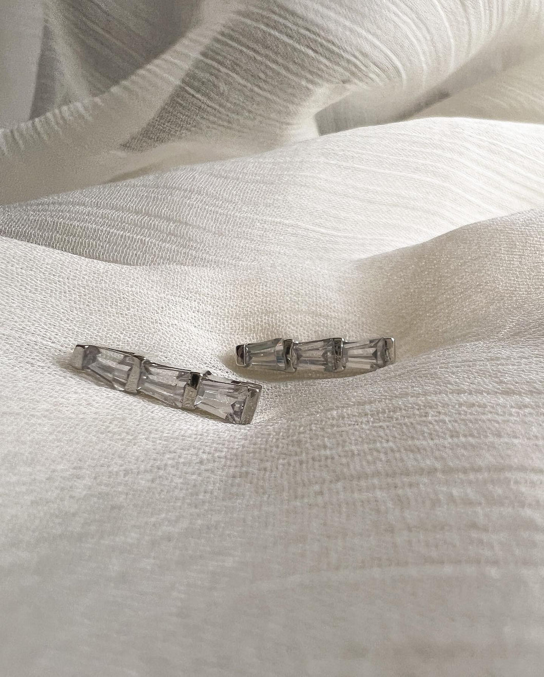 Small three stone studs