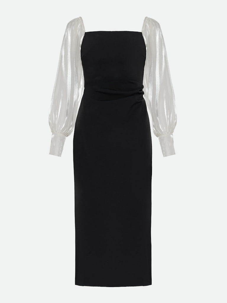 Satin sleeves dress
