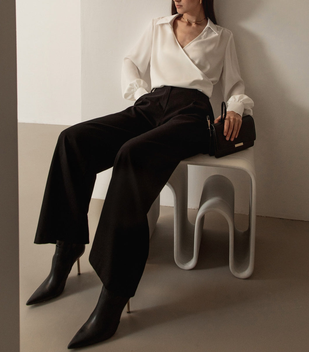 Wrap effect blouse