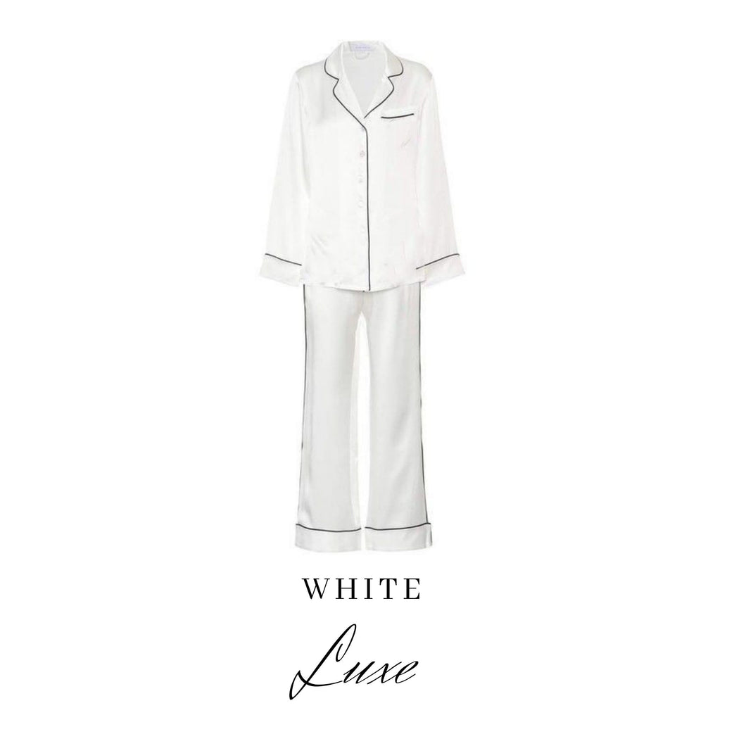 White luxe PJs