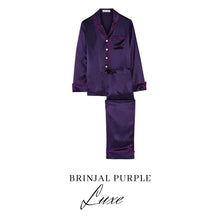 Load image into Gallery viewer, Brinjal Purple luxe silk
