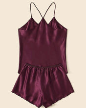 Load image into Gallery viewer, Maroon cami shorts
