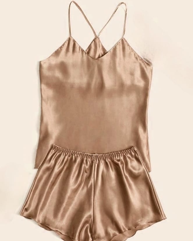 Gold Beige cami shorts