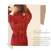 Load image into Gallery viewer, Velour customized bathrobe

