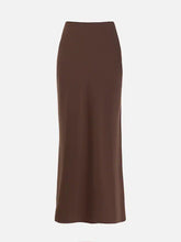 Load image into Gallery viewer, Silk midi skirt | Brown
