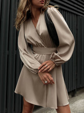 Load image into Gallery viewer, Wrap beige dress
