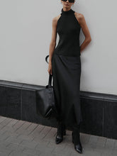 Load image into Gallery viewer, Silk midi skirt | Black

